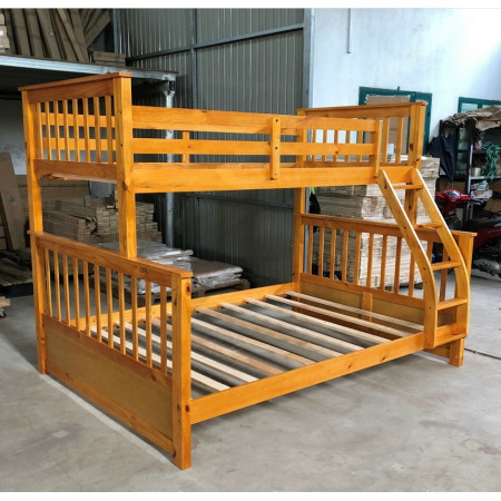 180 Oak : Giường 3 Tầng Leo Thang - 1m2 / 1m6